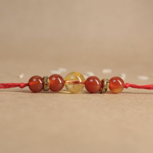 Carnelian & Citrine Rakhi