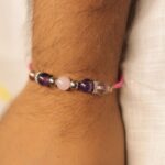 Amethyst, Rose Quartz & Clear Quartz Rakhi