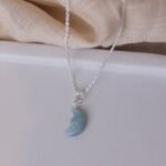 Aqua marine Half Moon Pendant
