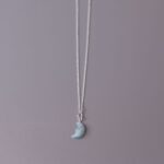 Aqua marine Half Moon Pendant