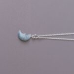 Aqua marine Half Moon Pendant