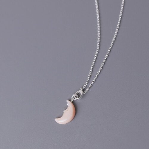 Half moon Pink Opal Pendant