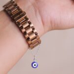 Evil Eye lapiz, white agat, black onyx Watch charm