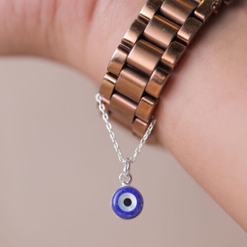 Evil Eye lapiz, white agat, black onyx Watch charm