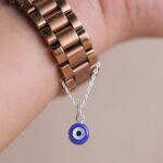 Evil Eye lapiz, white agat, black onyx Watch charm