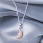 Half moon Pink Opal Pendant