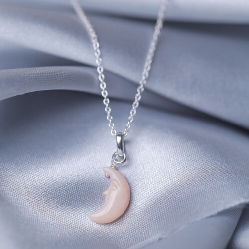 Half moon Pink Opal Pendant