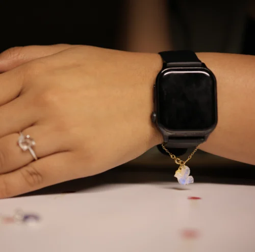 Rainbow moonstone Bird Watch charm