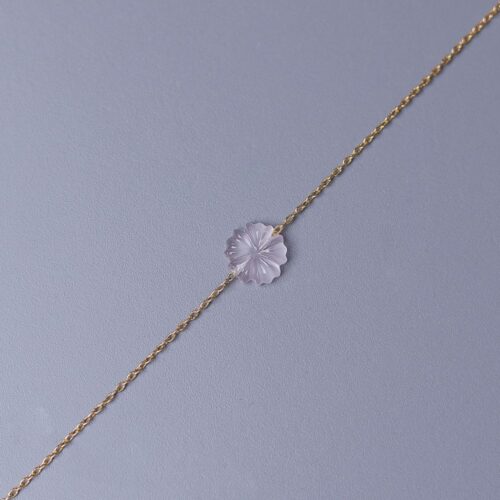 Flower Rose Quartz Bracelet