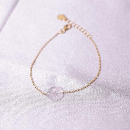 Flower Rose Quartz Bracelet