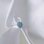 Aqua marine full Moon Ring