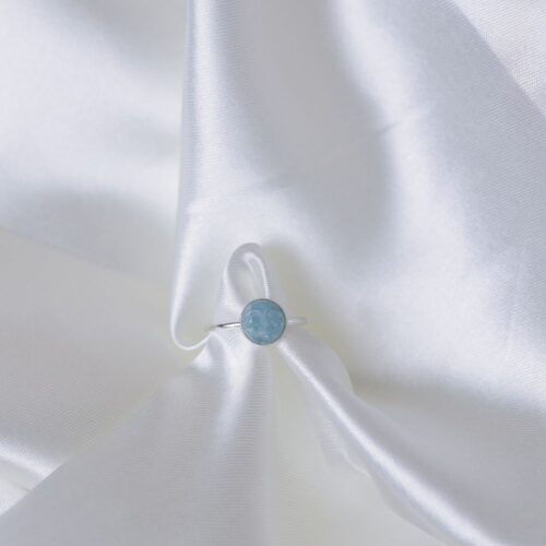 Aqua marine full Moon Ring