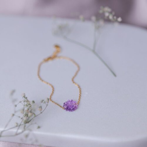 Amethyst Flower bracelet