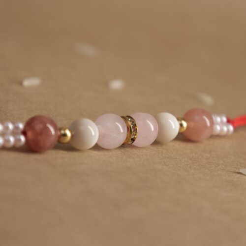 Sunstone & Rose Quartz Rakhi