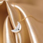 Half Moon with Black Dot Pendant