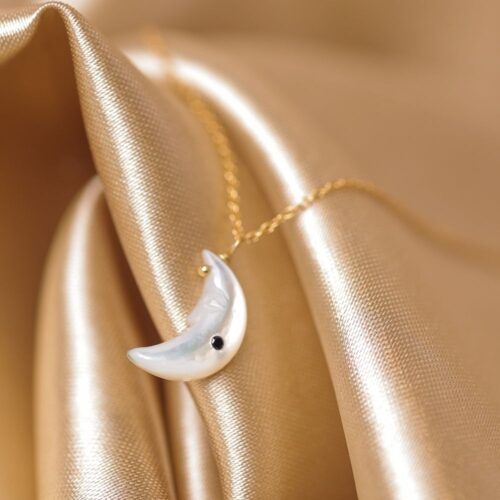 Half Moon with Black Dot Pendant