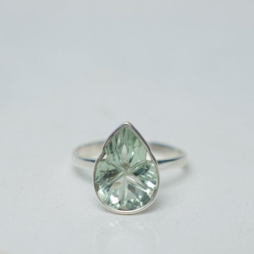 Green Amethyst Silver Ring