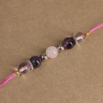 Amethyst, Rose Quartz & Clear Quartz Rakhi