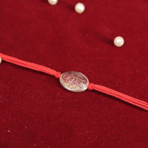Clear Quartz Silver Rakhi