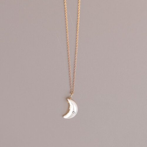 Half Moon with Black Dot Pendant