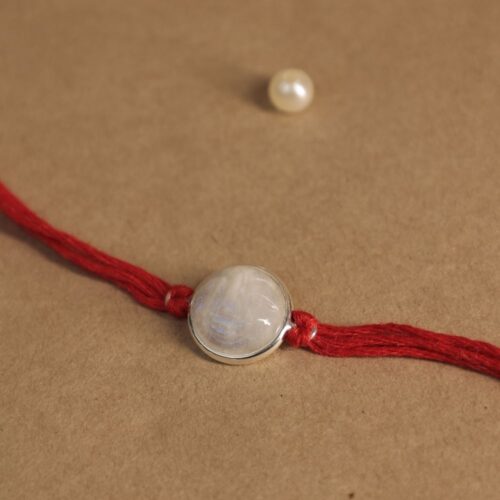 Moonstone Silver Rakhi