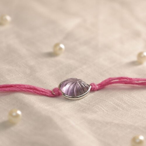 Amethyst Silver Rakhi