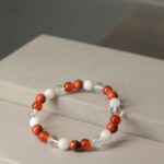 Clear Quartz, Red Jasper, Carnelian & Pearl Beads Bracelet