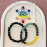 Black Tourmaline Bracelet with FREE Selenite Plate & Money Magnet Bracelet