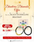 Black Tourmaline Bracelet with FREE Selenite Plate & Money Magnet Bracelet